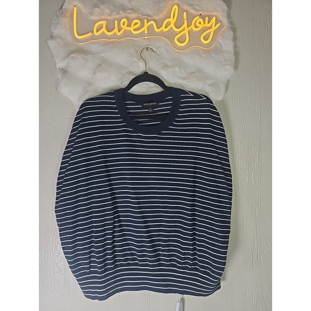 Banana Republic Forever Sweater Vest Nautical Womens XL Sleeveless Crewneck Knit